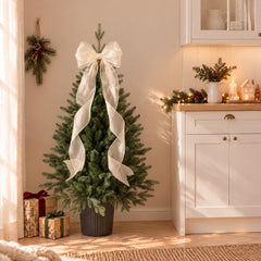 Salcar Künstlicher Weihnachtsbaum Nordmanntanne – PE & PVC, kleiner Christbaum mit dekorativem Topf, 60/90/120 cm