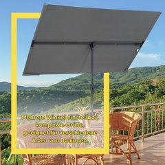 Sekey 180 x 130 cm balcony umbrella rectangular, individually adjustable, sun protection UV50+