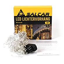 Salcar 2m/ 5m / 10m LED Eisregen Lichterkette, 80/ 200 / 400 LEDs, 31V GS-zertifizierte Stromversorgung