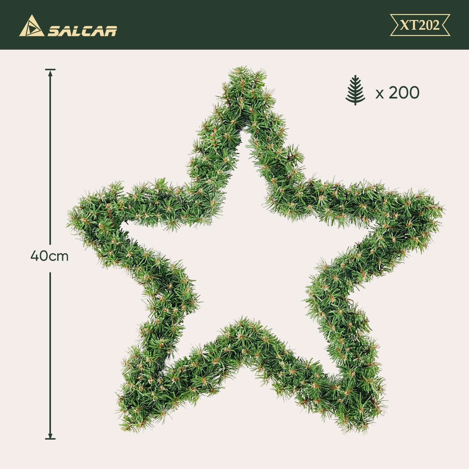 SALCAR PVC Weihnachtsstern 40 cm/55 cm – Realistische Weihnachtsdeko mit 200/240 Zweigen für Innen & Außen