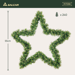 SALCAR PVC Weihnachtsstern 40 cm/55 cm – Realistische Weihnachtsdeko mit 200/240 Zweigen für Innen & Außen