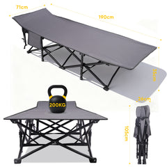 Sekey Feldbett Campingbett Klappbar – 190×71×35 cm | 200 kg belastbar | 1200D Oxford | wahlweise mit 8 cm Matratze | Faltbare Camping- & Angelliege für Garten & Outdoor