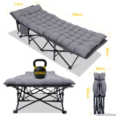 Sekey XXL Feldbett Klappbar – 190×71×35 cm überbreit | Stahlrahmen bis 200 kg | 1200D Oxford | Inkl. abnehmbarer Matratze & Seitentasche – Ideal für Camping & Gäste