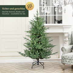 SALCAR Künstlicher Weihnachtsbaum 150/180/210 cm, 90 % PE Spritzguss Premium Tannenbaum, naturgetreuer Christbaum mit Metallständer & Handschuhen – Dicht, Klappbar & Wiederverwendbar