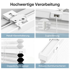 Sekey Wabenplissee Day & Night – Verdunkelung ohne Bohren, verspannt, Lichtschutz & Energiesparend
