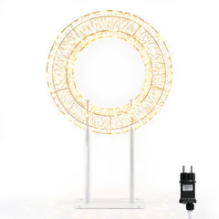 Salcar LED Lichterkranz 3D Metall – Weihnachtskranz mit warmweißen LEDs, Timer und 8 Lichtmodi
