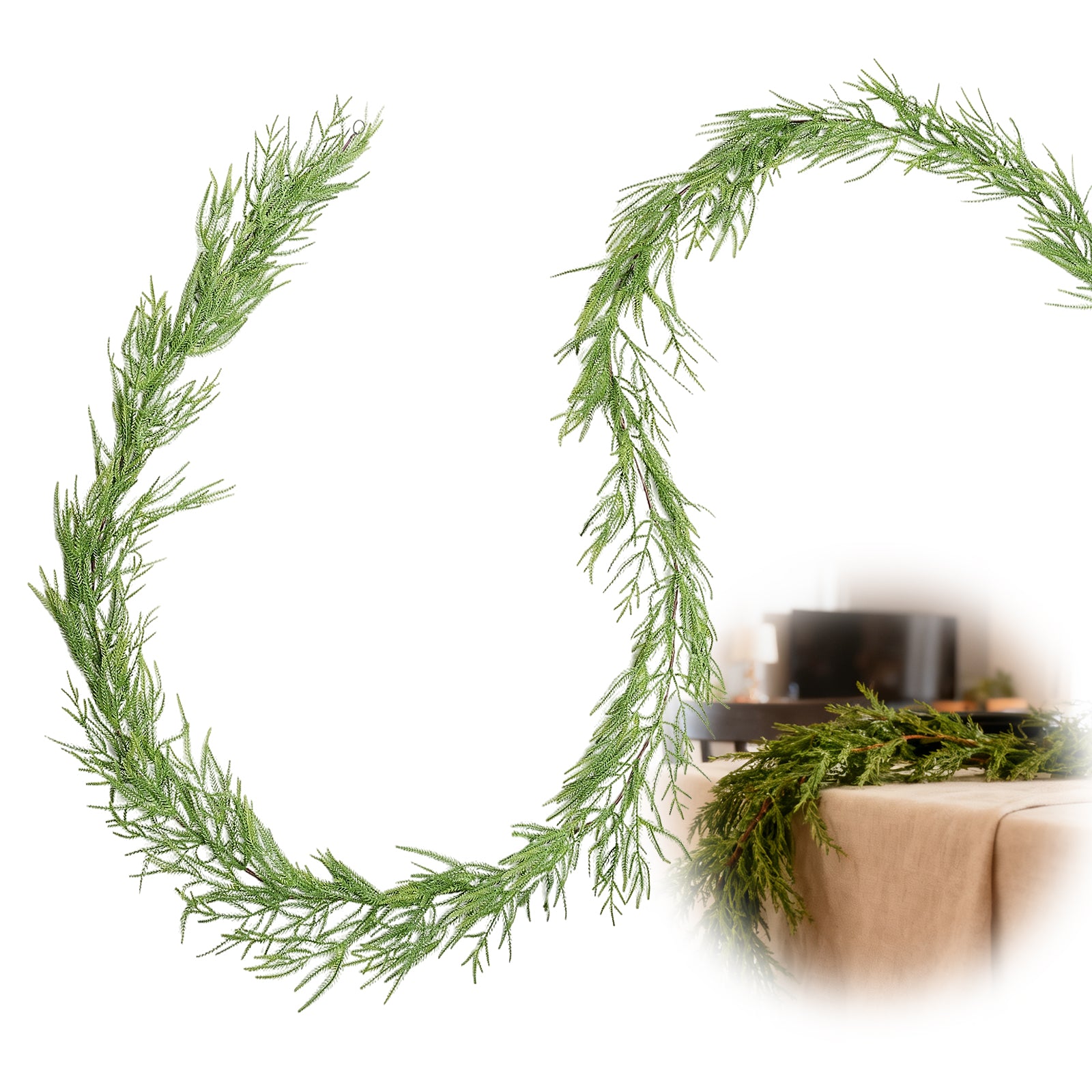 SALCAR Künstliche Weihnachtsgirlande aus 100 % PE – Realistische Tannengirlande für Wand, Tür & Kamin – Langlebig & wiederverwendbar
