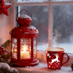 Salcar Christmas Window Cling – Self-adhesive window stickers for winter decoration, visible on both sides, reusable – Christmas trees, snowflakes &amp; reindeer