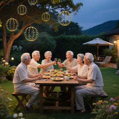 Salcar Solar LED Globe String Lights, Warm White – 30 cm Ø with 120 LEDs, 8 Modes &amp; Remote Control, USB &amp; Solar Powered, IP44 Waterproof, for Garden &amp; Christmas