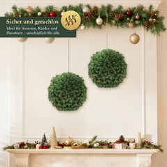 SALCAR DIY Weihnachtskugel 40 cm – Grüne PVC Dekokugel zum Hängen, wetterfest & langlebig – Vielseitige Weihnachtsdekoration für Innen- und Außenbereich