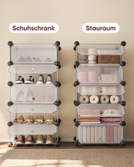 Sekey shoe cabinet with 10 compartments – Modular shoe organizer for up to 20 pairs of shoes, stable &amp; space-saving, incl. hammer &amp; anti-tip device