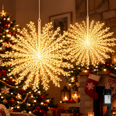 Salcar LED Feuerwerk Lichterkette Warmweiß mit Timer – 30 cm / 60 cm