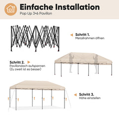 Sekey 300 x 600 cm Faltpavillon mit 6 Sandsack