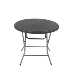 Sekey Runder Klapptisch Ø 81 cm – Campingtisch & Balkontisch klappbar, stabiler Gartentisch in Holzoptik, Beistelltisch für Balkon, Garten & Terrasse