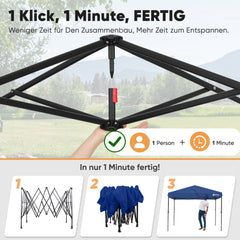 Sekey 3x3 m Faltpavillon mit 4 Seitenteilen und 4 Sandsäcke