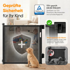 Sekey Ausziehbares Treppenschutzgitter 0–150 cm – TÜV & EN1930 zertifiziert, 97 cm hoch, feste Schraubmontage, Baby- & Haustiergitter für Treppe, Tür & Flur