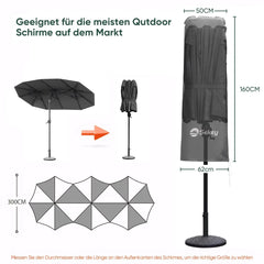 Sekey 160 x 50/62 cm protective cover for double parasol, made of polyester fabric