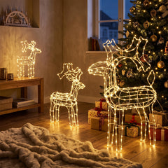 Salcar LED Rentier Warmweiß – 40/60/90 cm, 8 Lichtmodi, Memory & IP44 Weihnachtsdeko für Garten & Außen
