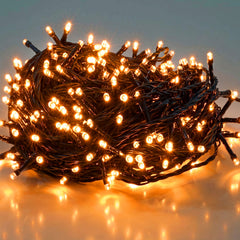 Salcar LED Lichterkette 5 m mit 50 LEDs, Orange, 8 Lichtmodi & Memory, 4,5 V Niedervolt, Weihnachtsbeleuchtung für Innen & Außen