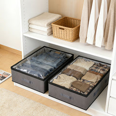 Salcar Unterbett-Aufbewahrungsboxen – 90L, atmungsaktiv, modular, ideal für Kleidung, Bettwäsche & saisonale Textilien