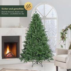 SALCAR Premium Künstlicher Weihnachtsbaum 150cm/180cm/210cm – Nordmanntanne aus 100 % PE, naturgrün, form- & farbstabil, geruchlos, nadelfrei