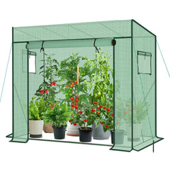 Sekey Tomatengewächshaus 200 x 170 x 77 cm – Begehbares Folien-Gewächshaus für Balkon & Garten, stabil, winterfest & UV-beständig, Grün