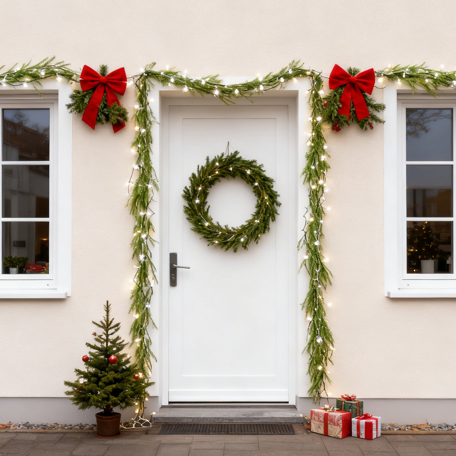 SALCAR Künstliche Weihnachtsgirlande aus 100 % PE – Realistische Tannengirlande für Wand, Tür & Kamin – Langlebig & wiederverwendbar