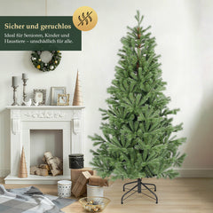 SALCAR Artificial Christmas Tree 150/180/210 cm made of 90% PE injection molding, premium Nordmann fir, realistic Christmas tree with stable metal stand &amp; quick assembly folding system