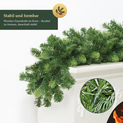 SALCAR Künstliche Weihnachtsgirlande aus PE & PVC, 1.8m/3m/5m – Realistische, Biegsame & Wiederverwendbare Tannengirlande für Tür, Fenster, Balkon & Treppengeländer