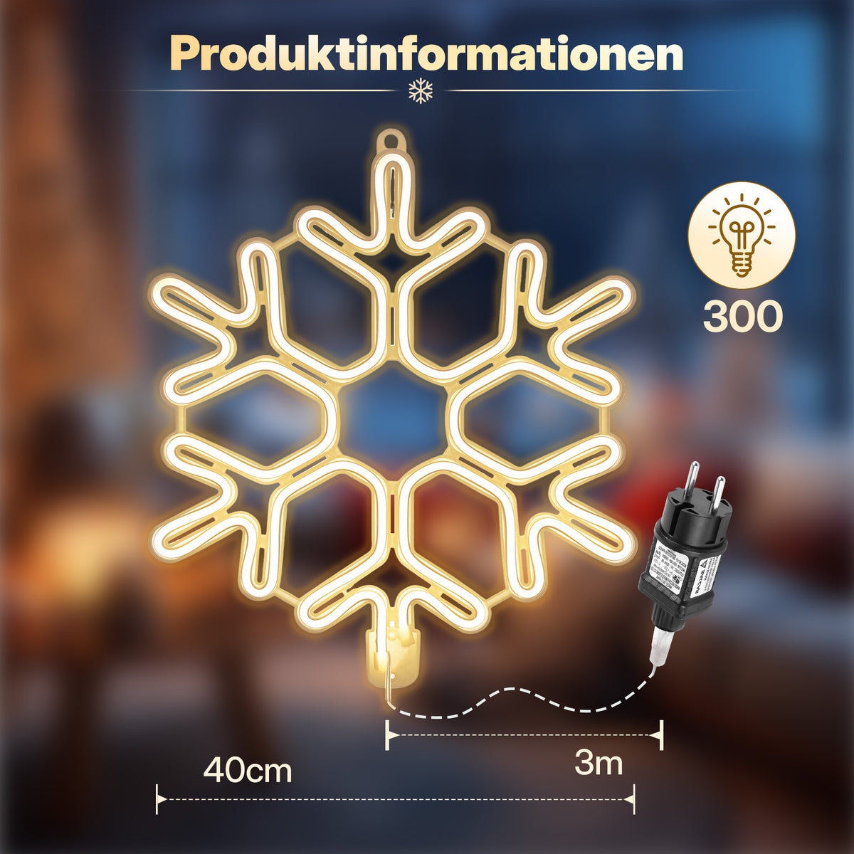 Salcar 40 cm LED snowflake neon light