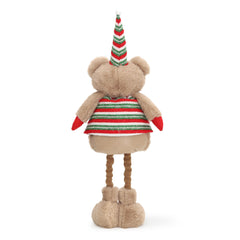 Salcar Weihnachtsfigur Plüsch-Bär 55–70 cm – Stehende Weihnachtsdeko mit verstellbaren Teleskopbeinen, Weicher Plüschbär für Kamin, Fensterbank & Wohnzimmer