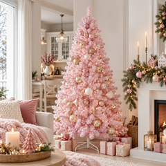Salcar 180cm Künstlicher Weihnachtsbaum Rosa Weihnachtsbaum, Nordmanntanne, mit 735 Spitzen