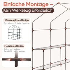 Sekey foil greenhouse 200x145x145 cm – balcony greenhouse with 10 shelves, stable &amp; ideal for healthy plant growth