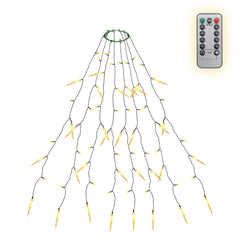 SALCAR LED Lichterkette Weihnachtsbaum mit funkelnden Eiszapfen – Warm- & Kaltweiß, 11 Modi, Timer & Fernbedienung, IP44 wassergeschützt für Innen & Außen