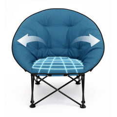Sekey XXL Moonchair Campingstuhl klappbar bis 140 kg – Gepolsterter Garten- & Outdoor-Stuhl mit hoher Rückenlehne, Blau