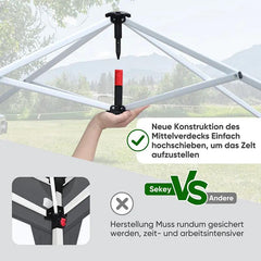Sekey  300 x 300 cm Faltpavillon Mit Belüftetes Dach Sekey