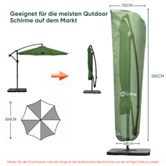 Sekey 265 x 48/70 cm Schutzhülle für 300 cm Ampelschirm, aus Polyester-Gewebe