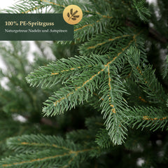 SALCAR Premium Künstlicher Weihnachtsbaum aus 100 % PE Spritzguss – Realistischer Fichtenbaum mit naturgetreuem Stamm, stabilem Holzständer und Aufbewahrungsbeutel – 180 cm / 210 cm