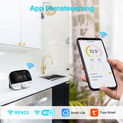Salcar T9W Smart WLAN Thermostat für Gastherme – Raumthermostat mit RF-Empfänger, Tuya App, programmierbar, kompatibel mit Amazon Alexa & Google Home