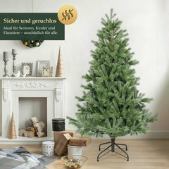 SALCAR Artificial Christmas Tree 150/180/210 cm made of 90% PE injection molding, premium Nordmann fir, realistic Christmas tree with stable metal stand &amp; quick assembly folding system