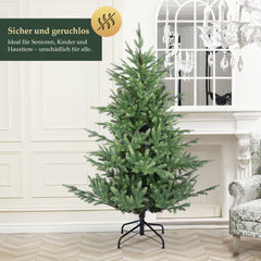 SALCAR Artificial Christmas Tree 150/180/210 cm, 90% PE Injection Molded Premium Fir Tree, Lifelike Christmas Tree with Metal Stand &amp; Gloves – Sealed, Foldable &amp; Reusable