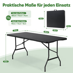 Sekey Klapptisch Gartentisch klappbar – Rattan-Optik/Glatt, wetterfest & tragbar, ideal für Balkon, Garten & Party Sekey