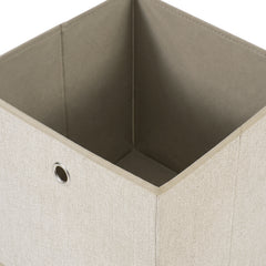 Sekey 6er Set Aufbewahrungsboxen Beige 30 × 30 × 30 cm – Faltbare Stoffboxen mit Griff für Regal & Schrank