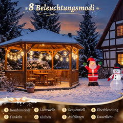 Salcar Lichterkette Outdoor mit Hanfseil – 10 Diamant-Leuchten, 149 LEDs, 5 m, Warmweiß, 8 Modi
