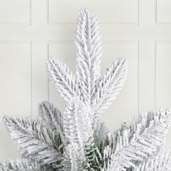 SALCAR Künstlicher Weihnachtsbaum mit Schnee – Realistischer Tannenbaum aus PE & PVC, naturgetreu, schwer entflammbar, stabiler Metallständer, einfacher Aufbau, wiederverwendbar