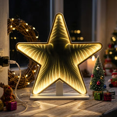 Salcar LED Infinity Weihnachtsstern 37 cm – 3D Sternbeleuchtung mit 80 warmweißen LEDs