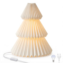 Salcar LED Papier-Weihnachtsbaum 30 cm – Faltbare 3D Papierleuchte in Weiß, Warmweiß Beleuchtet, mit Magnetverschluss