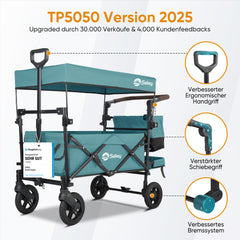 Sekey 150KG Foldable Wagon with Canopy, Children's Handcart, 5050 