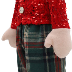 Salcar Weihnachtsjunge 60–90 cm – Stehende Weihnachtsfigur mit teleskopierbaren Beinen, Rote Kleidung & Zipfelmütze, Weihnachtsdeko für Wohnzimmer & Kinderzimmer