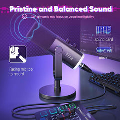 FIFINE XLR Gaming Audio Mixer, individual control